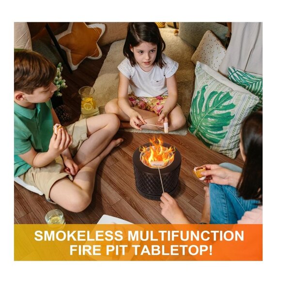 DLY Oasis Concrete Tabletop Fire Pit - Ethanol Fire Pit, Table Top Fire Pit Bowl - Picture 5 of 7